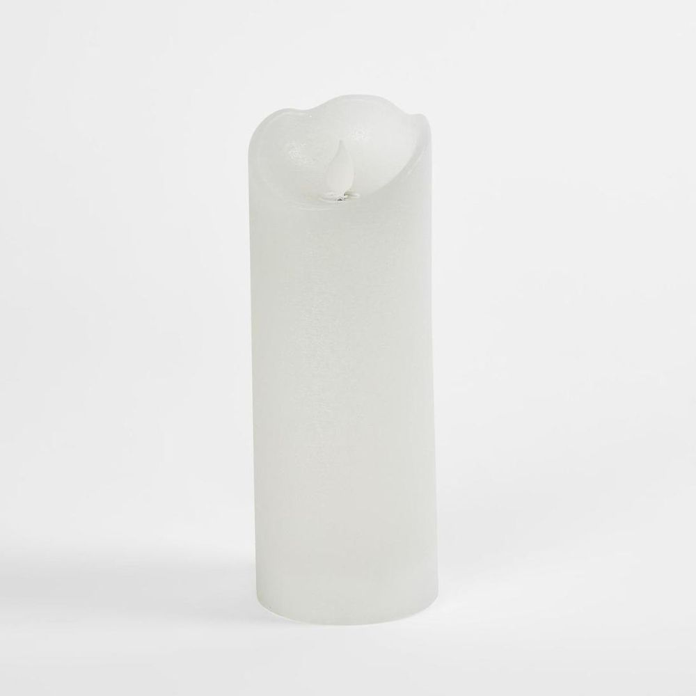 Led Battery Operated Wax Flameless Candle White 20Cm