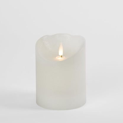 Led Battery Operated Wax Flameless Candle White 12.5Cm