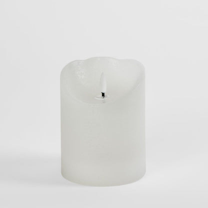 Led Battery Operated Wax Flameless Candle White 12.5Cm