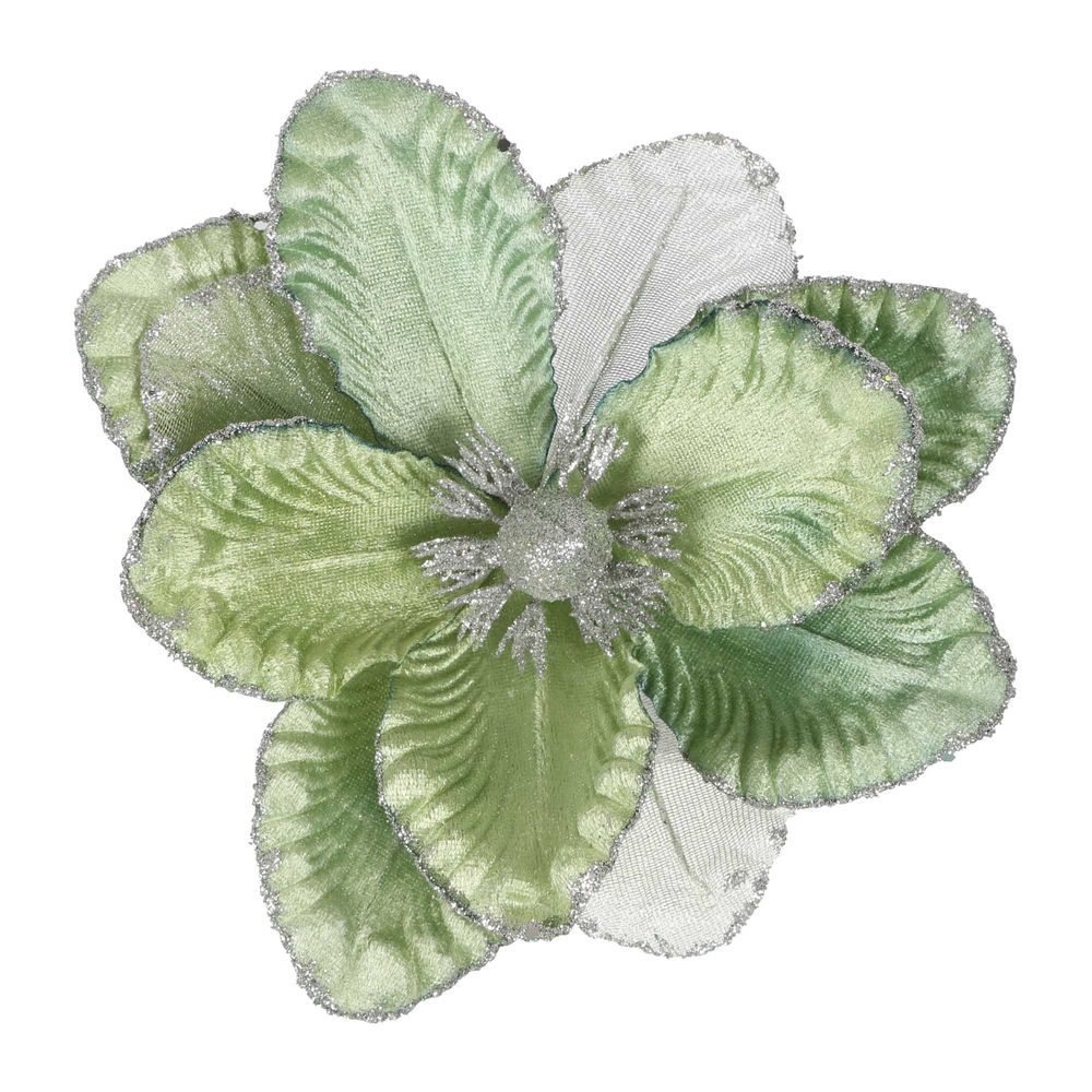 Camille Clip On Flower Green