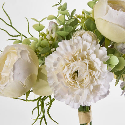 32Cm White Marigold Peony Bouquet