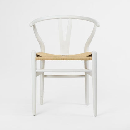 Atlas Dining Chair White Frame Natural Seat