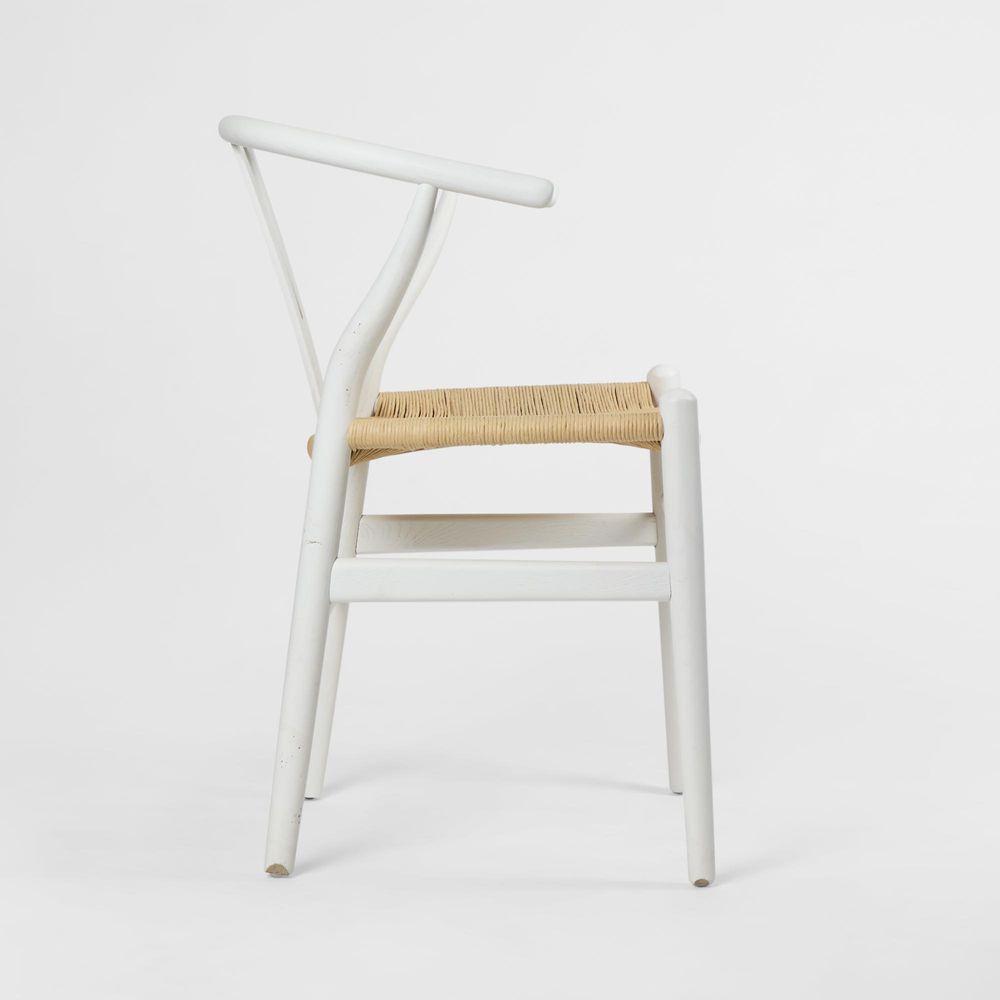 Atlas Dining Chair White Frame Natural Seat