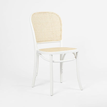 Nook Dining Chair White Frame Natural Seat