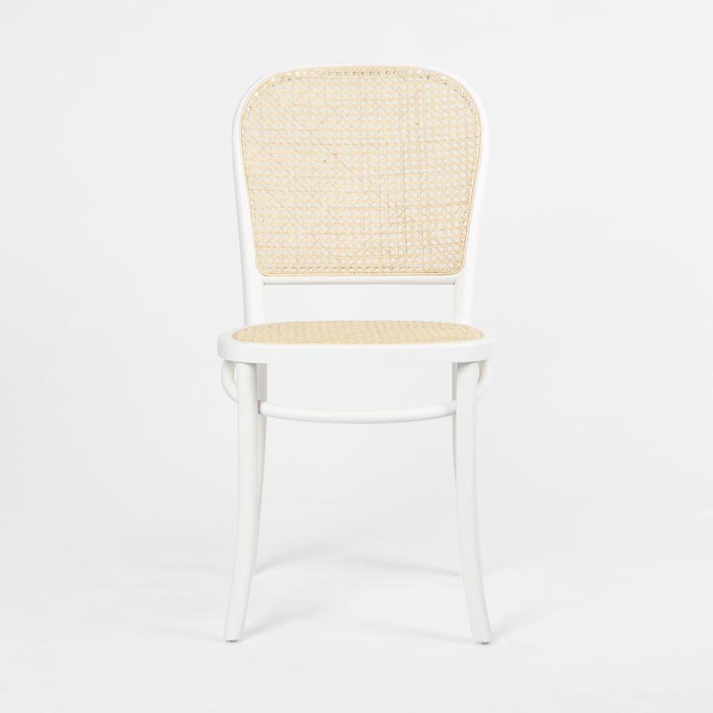 Nook Dining Chair White Frame Natural Seat