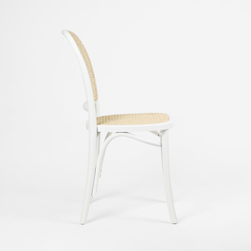 Nook Dining Chair White Frame Natural Seat