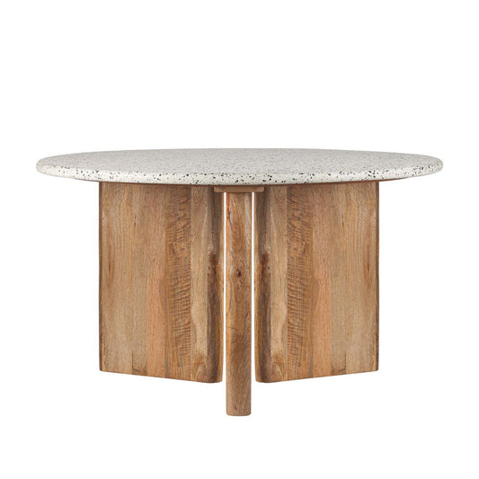 Bonnie Terrazzo Dining Table White/Natural Base