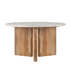 Bonnie Terrazzo Dining Table White/Natural Base