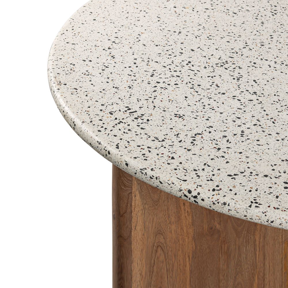 Bonnie Terrazzo Dining Table White/Natural Base