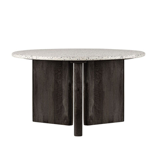 Bonnie Terrazzo Dining Table White/Black Base