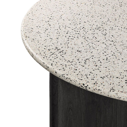 Bonnie Terrazzo Dining Table White/Black Base