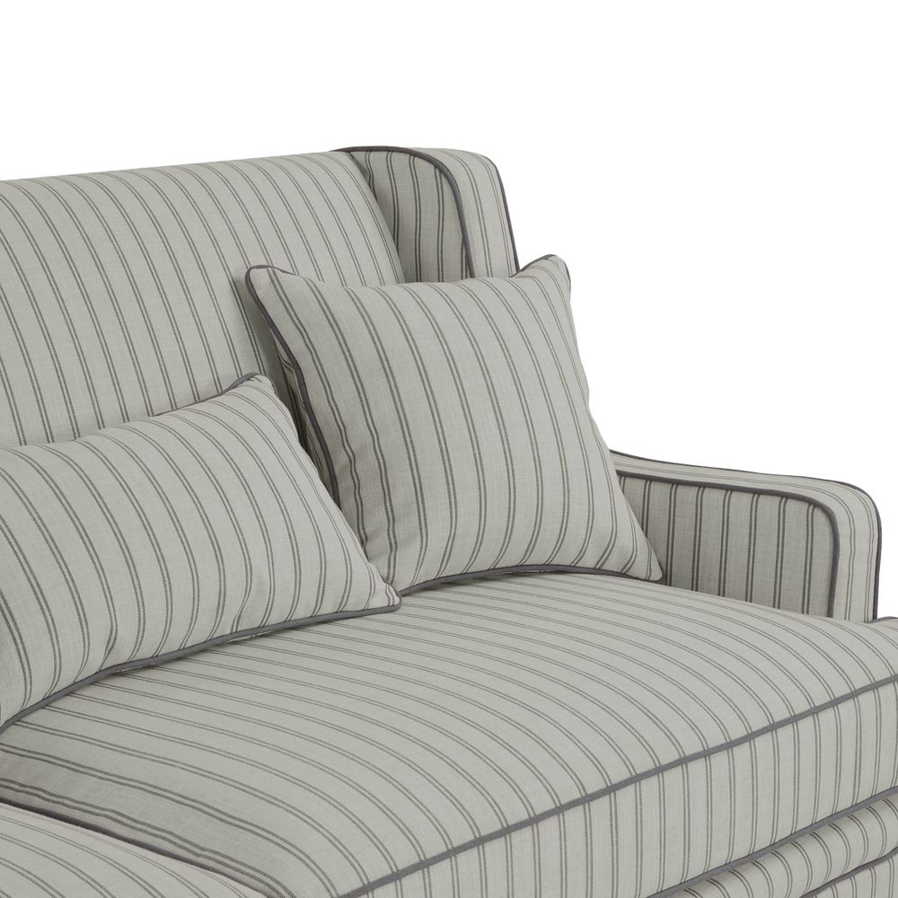 Bondi Hamptons 3 Seat Sofa Blue/White Pin Stripe