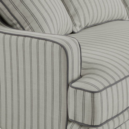 Bondi Hamptons 3 Seat Sofa Blue/White Pin Stripe