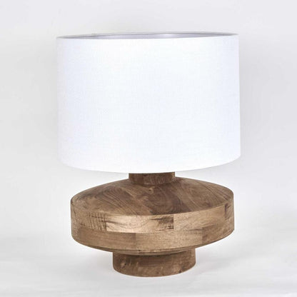 Circa Timber Table Lamp Large White Shade