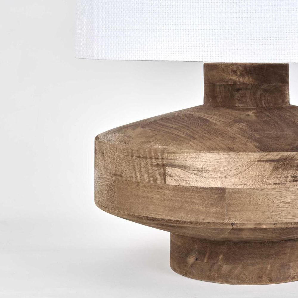 Circa Timber Table Lamp Large White Shade