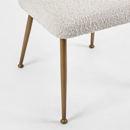 Desiree Dining Chair Boucle Fabric Bronzed Legs