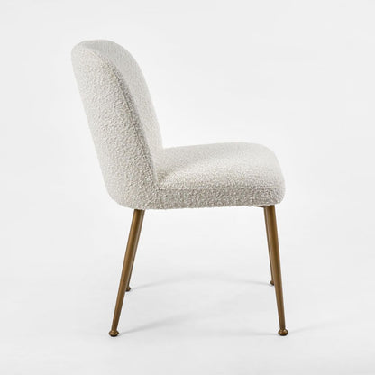 Desiree Dining Chair Boucle Fabric Bronzed Legs