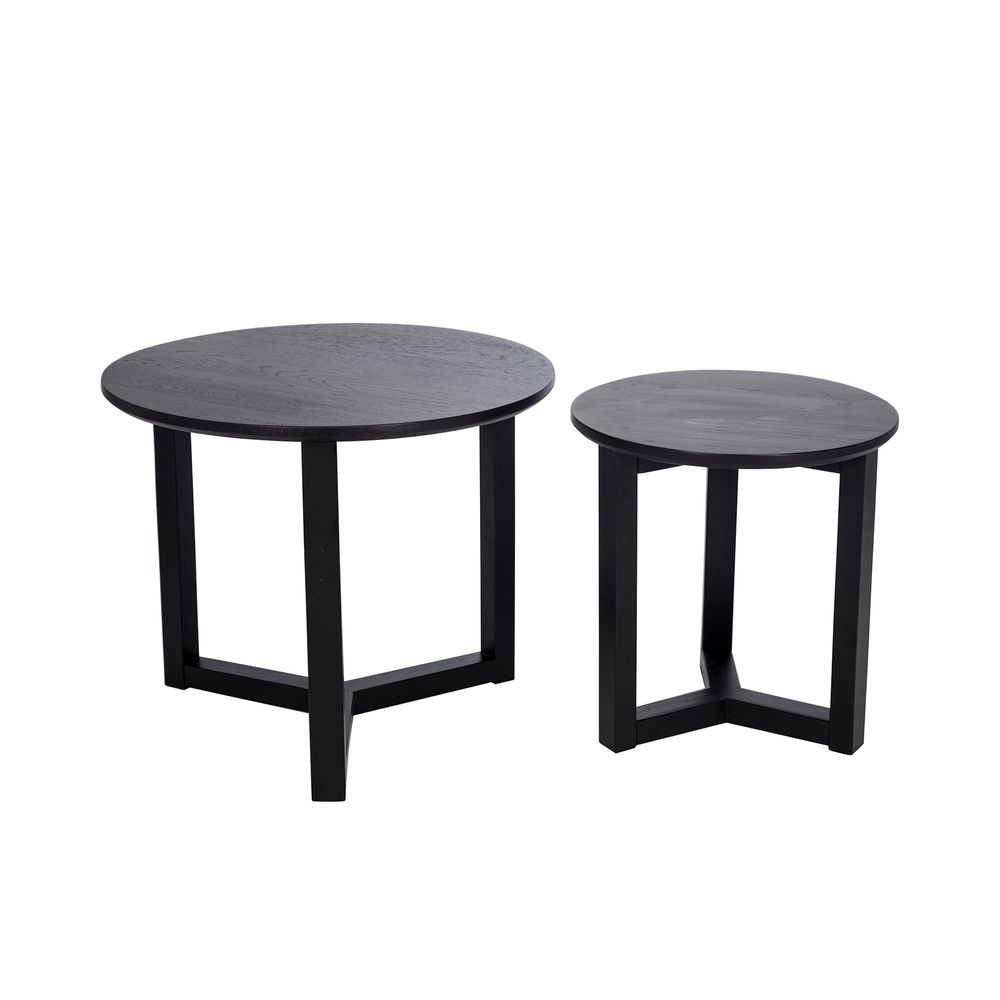 2 Piece Olwen Side Table Set Black