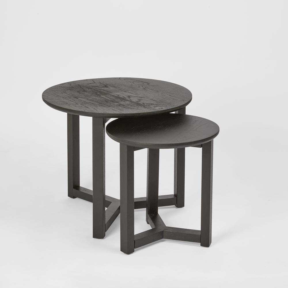 2 Piece Olwen Side Table Set Black