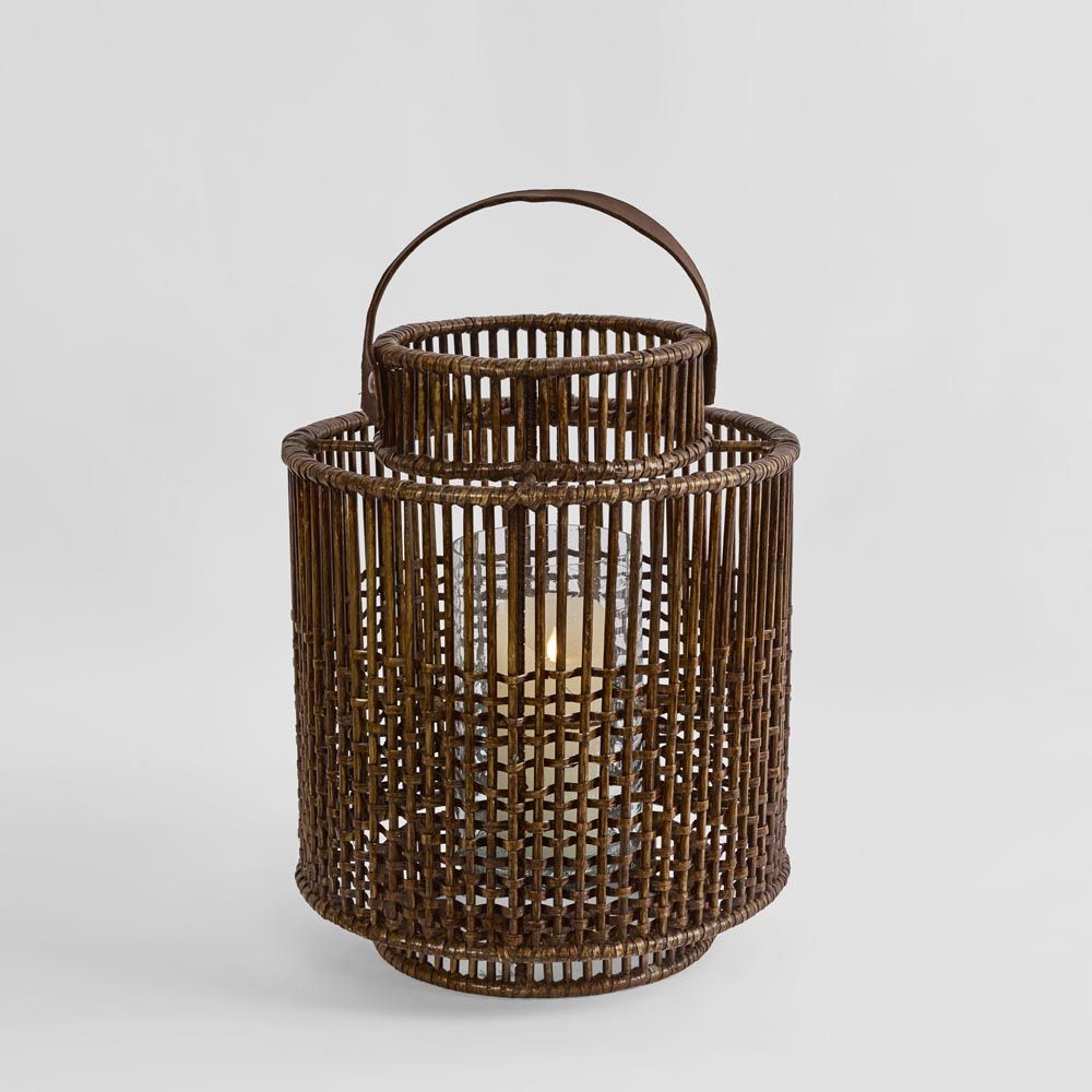 Kyra Rattan Lantern Medium Antique Brown