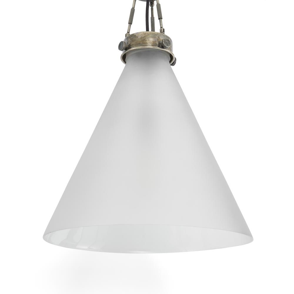 Gadsden Ceiling Pendant Large Silver With Frosted Glass