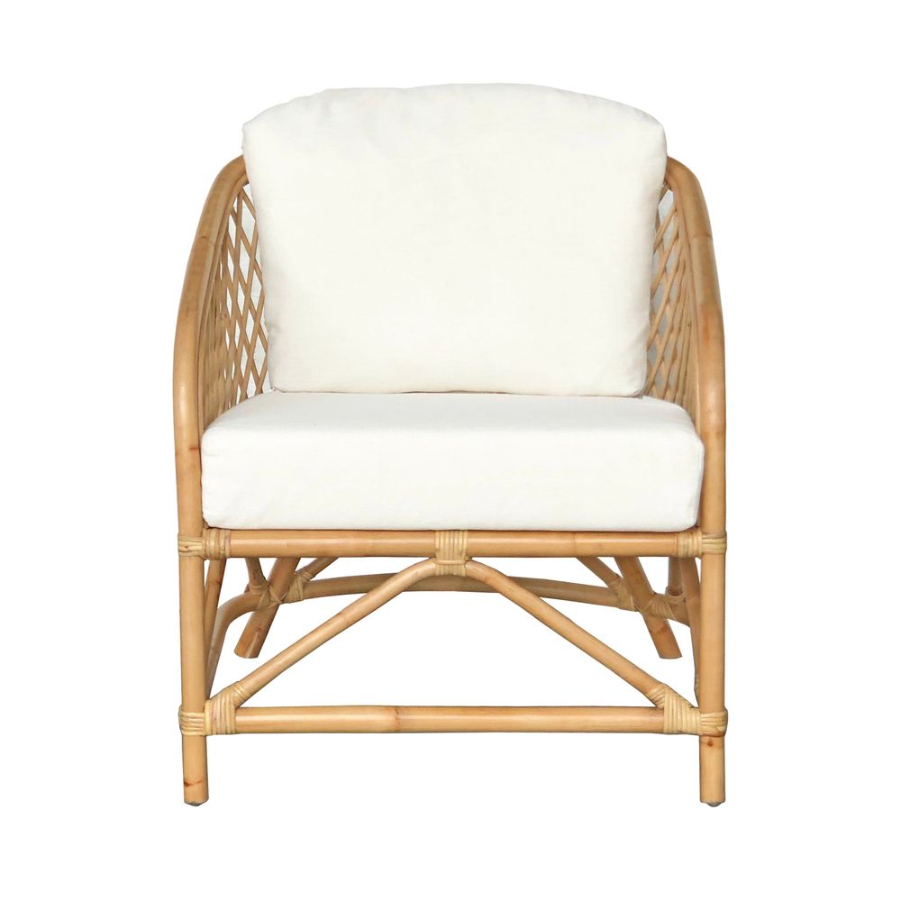 Montego Natural Rattan Lounge Chair With Cushions