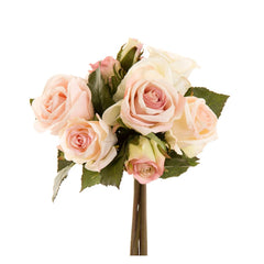 Rose Bouquet 23Cm Pink & Cream