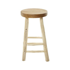 Teak Stool Lacquered Medium