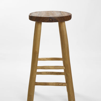 Teak Stool Lacquered Medium