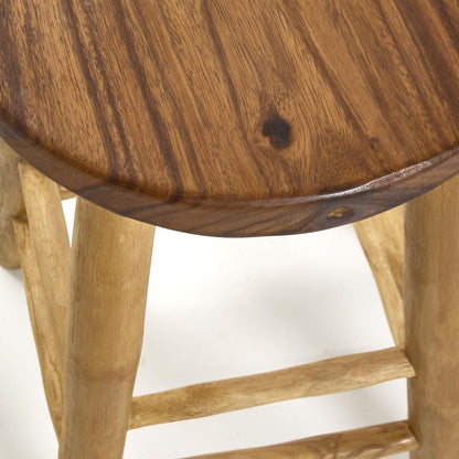 Teak Stool Lacquered Medium