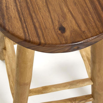 Teak Stool Lacquered Medium