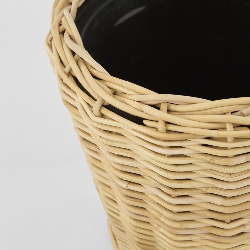Round Rattan Basket Set Of 2 Natural