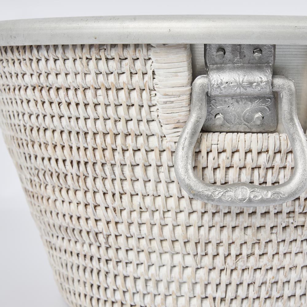 Paume Rattan Drinks Cooler White Wash