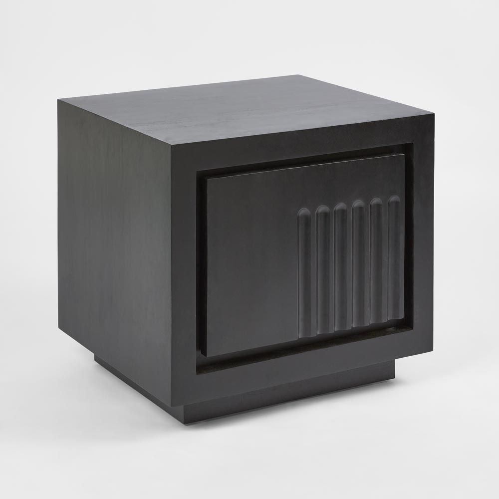 Rock Bedside Black 2 Dwr