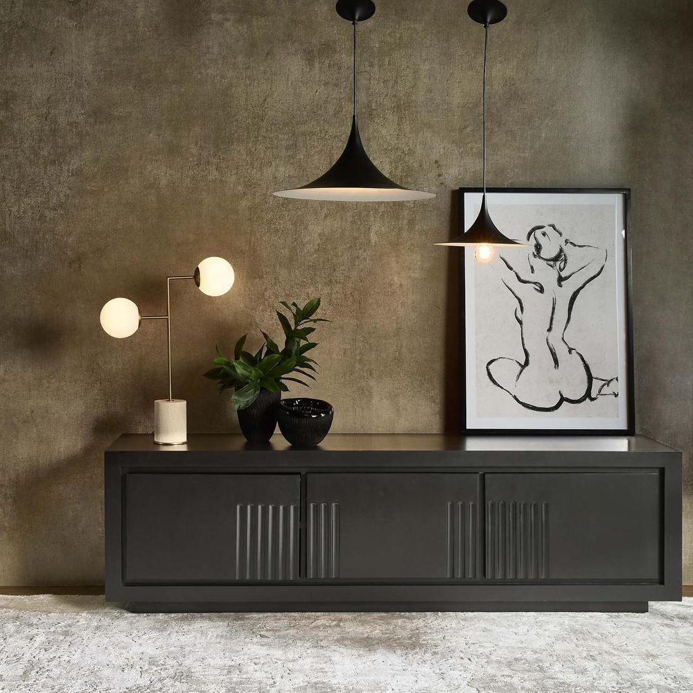 Rock Sideboard Unit Low Black