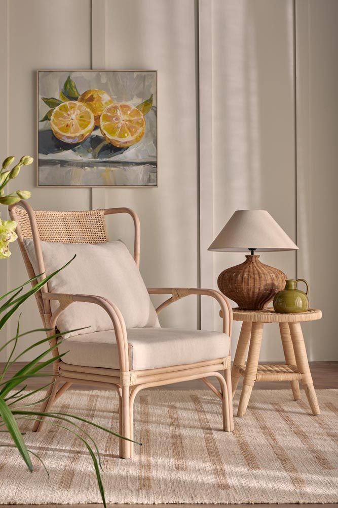Duke Highback Armchair Natural Whitewash