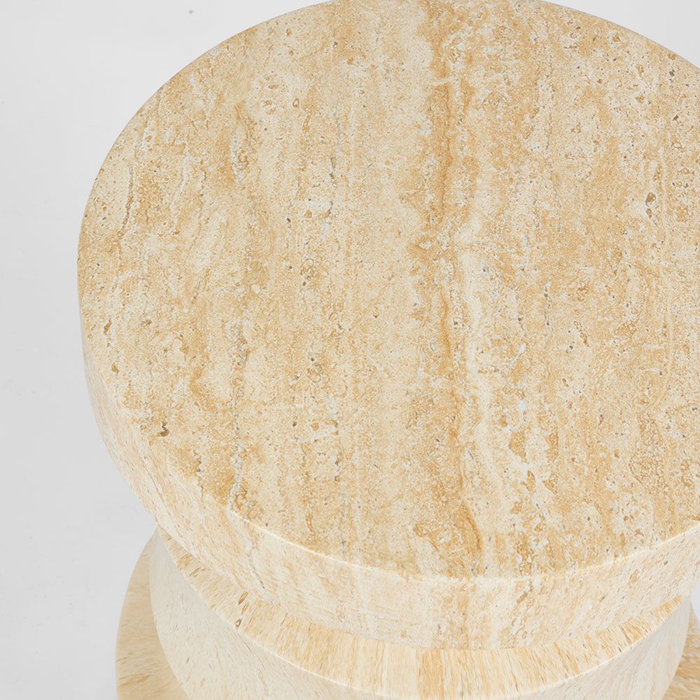 Rook Side Table Travertine Look