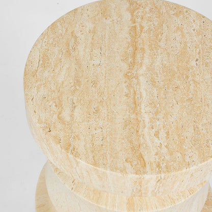 Rook Side Table Travertine Look