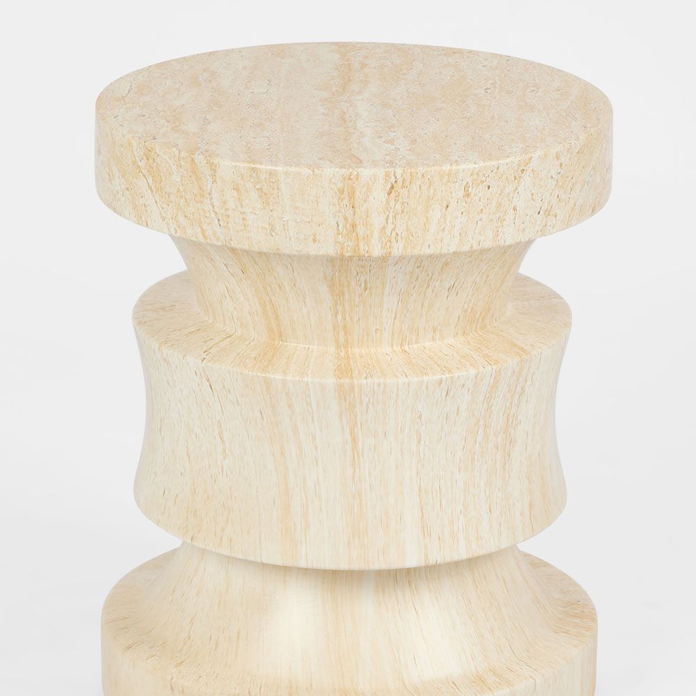 Rook Side Table Travertine Look
