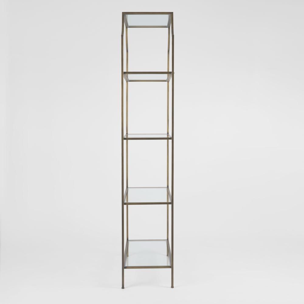 Palladium Brass Iron & Glass Shelf