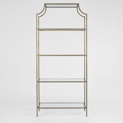 Palladium Brass Iron & Glass Shelf