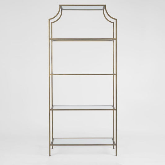 Palladium Brass Iron & Glass Shelf