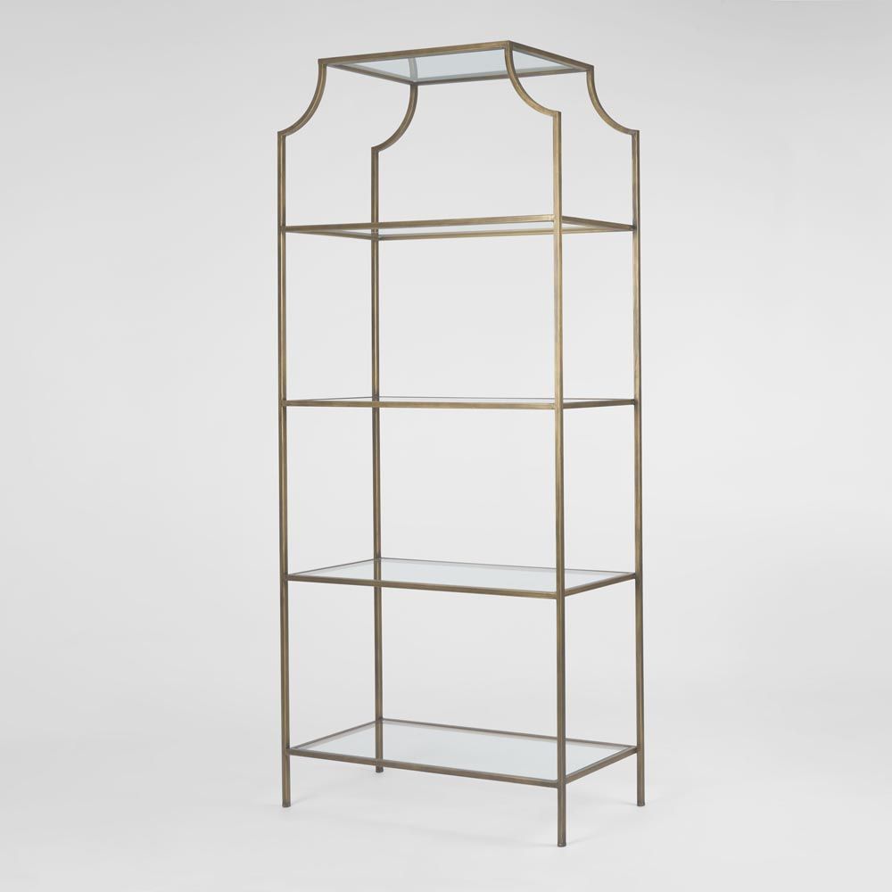 Palladium Brass Iron & Glass Shelf