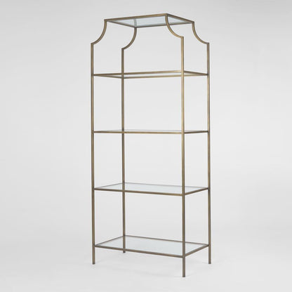 Palladium Brass Iron & Glass Shelf