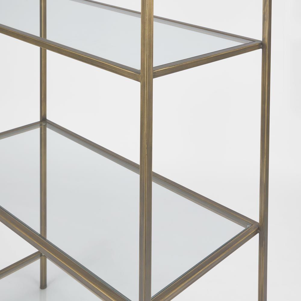 Palladium Brass Iron & Glass Shelf
