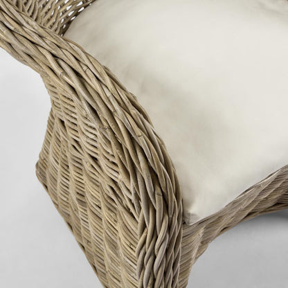 Long Island Wicker Chair With Cushion - Outdoor Under-Cover