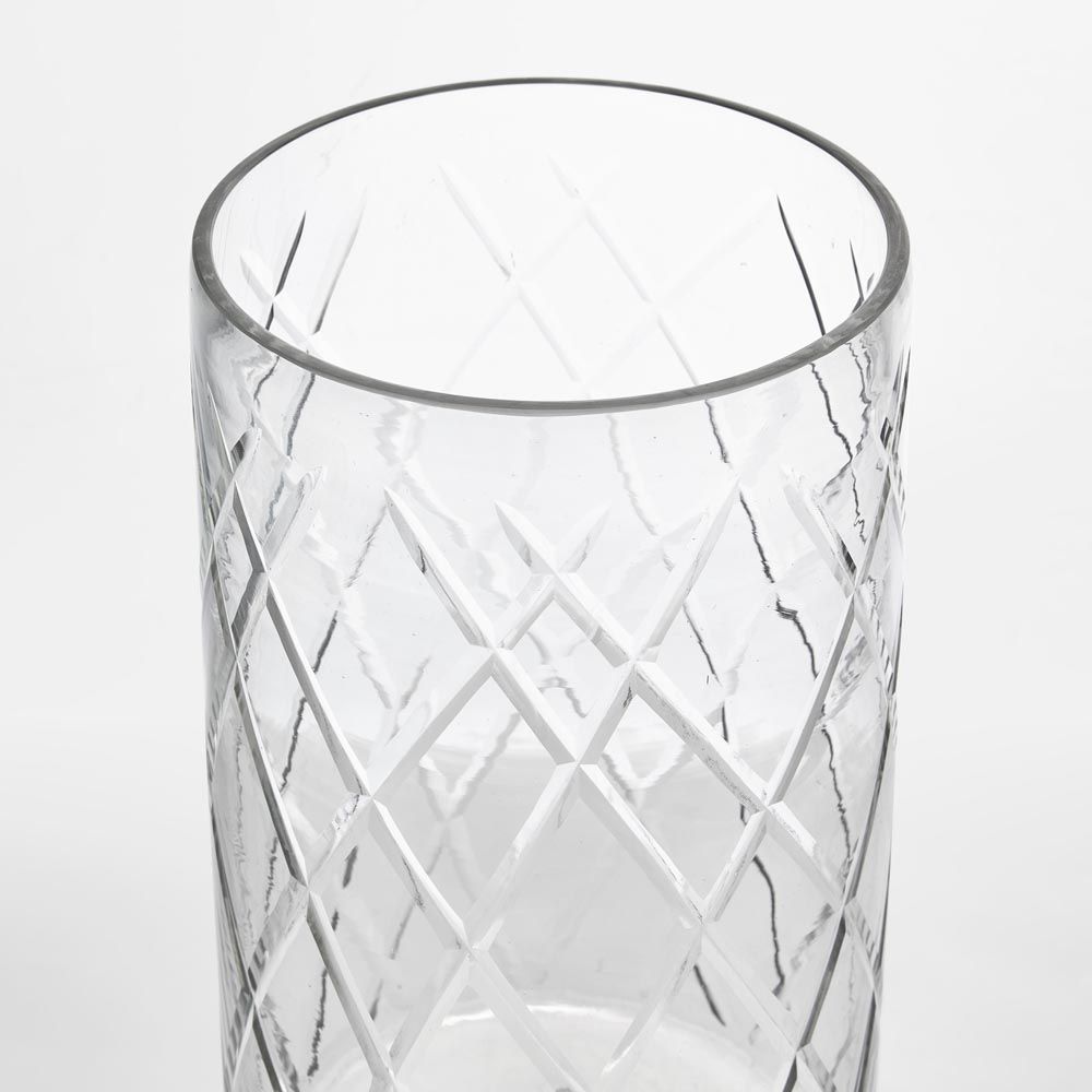 Asscher Hand Cut Cylinder Vase Lge