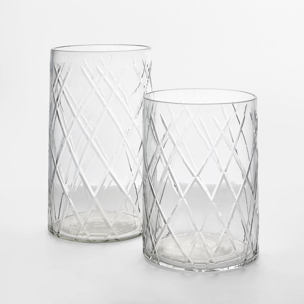 Asscher Hand Cut Cylinder Vase Lge