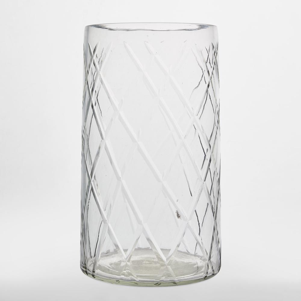 Asscher Hand Cut Cylinder Vase Lge