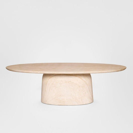 Corsica Oval Dining Table Ivory Travertine Look - Outdoor